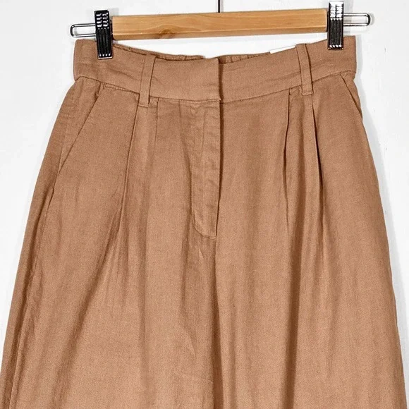 Abercrombie NEW Linen-Blend Sloane Wide Leg Pants Womens XS Reg Quiet Luxury - Picture 4 of 9